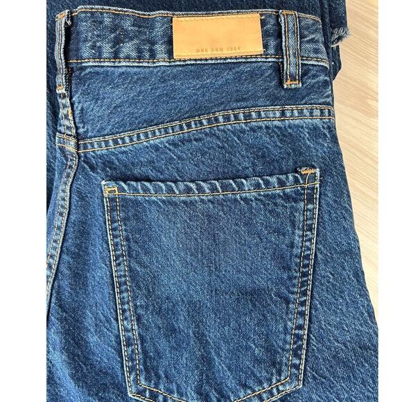 M.N.G. the Nora Jeans High Waist Raw Hem Denim Jeans in Blue Women's Size 6 - Picture 11 of 12